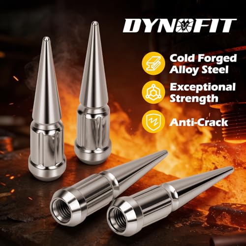 DYNOFIT M12x1.5 Spike Lug Nuts with 2 Socket Key (Chrome)