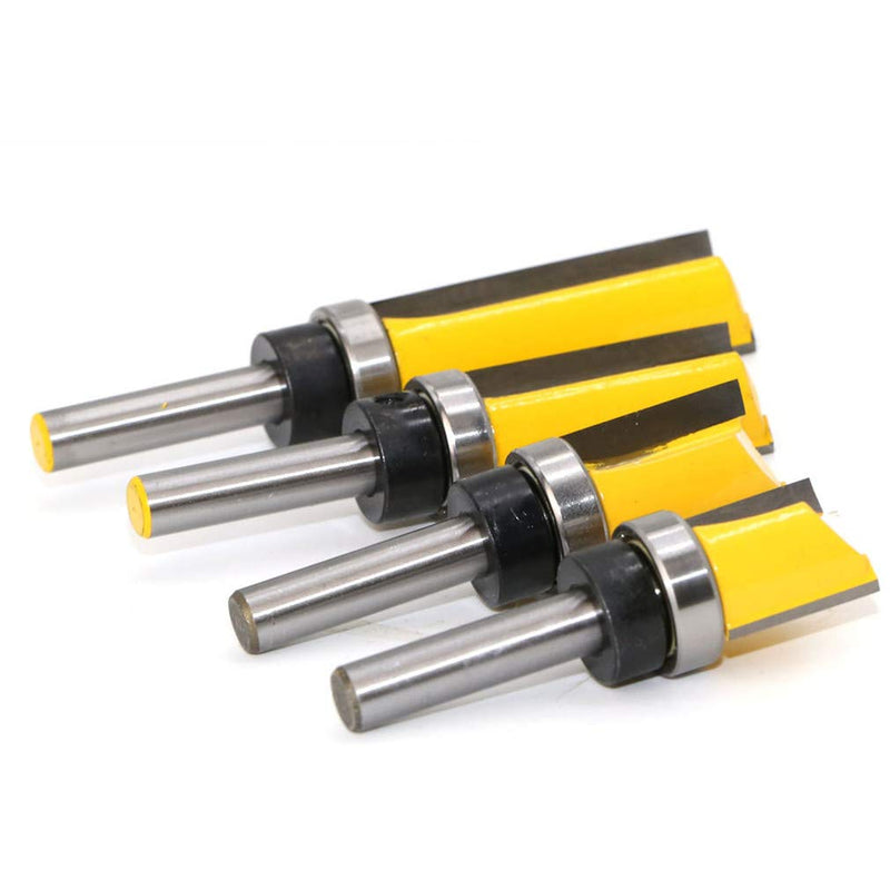 WSOOX 4-piece flush cutter with shaft 8 mm, professional accessories, wood cutter router bit router