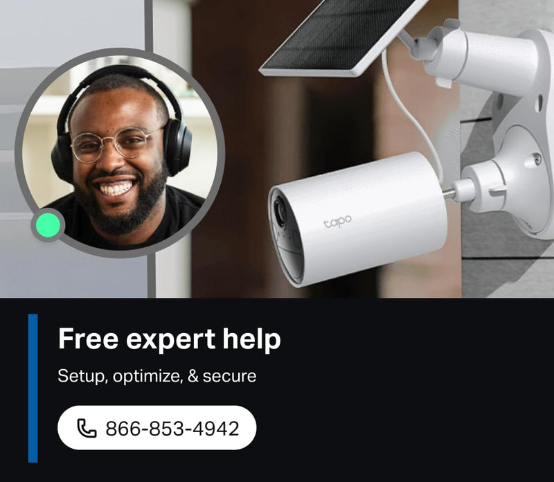 TP-Link 𝗧𝗮𝗽𝗼 SolarCam C402 Kit, Outdoor Battery Camera w/Solar Panel Base, Wireless, 1080P, Free Person/Vehicle Detection, SD/Cloud Storage, Color Night Vision, No Hub Needed, Works w/Alexa White