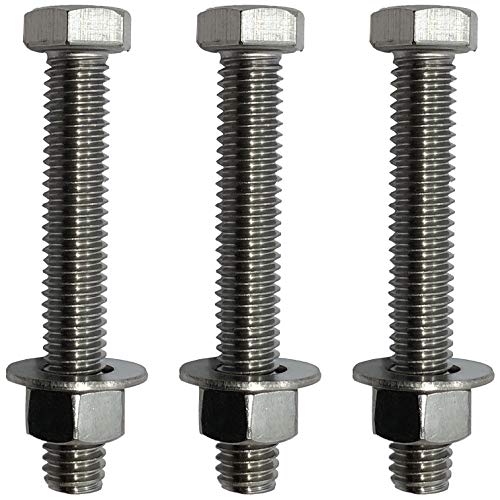 1/2" x 5" - 304-STAINLESS Steel Bolts, Nuts & WASHERS - 18-8 HEX Head Bolt - 304 Grade. General Purpose Bolts + Nuts + Washers - Full Thread Tap Bolts (10) 10