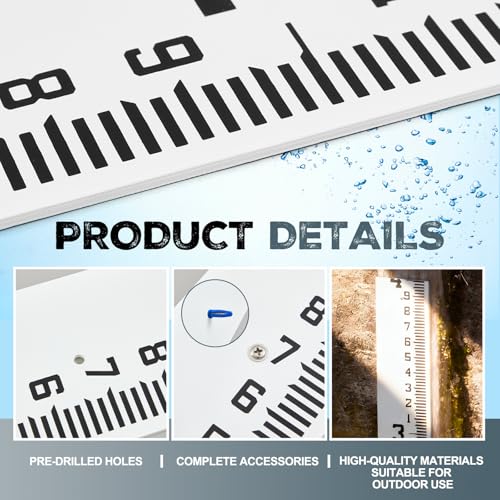 Tellegloww 0-4 Feet 4" Wide Staff Stream Gauge (100ths/10ths/feet)