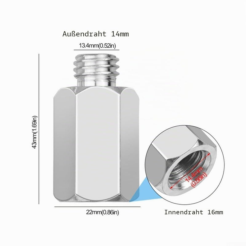 Angle Grinder Interface Adapter Polisher Converter for M14 to M16/M16 to for M14 (14 to 16) 14 to 16