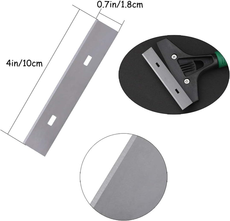 Scraper Blades 4 Inch, 200PCS Replacement Scraper Blades Carbon Steel Razor Blade for Scraper Yellow Shell