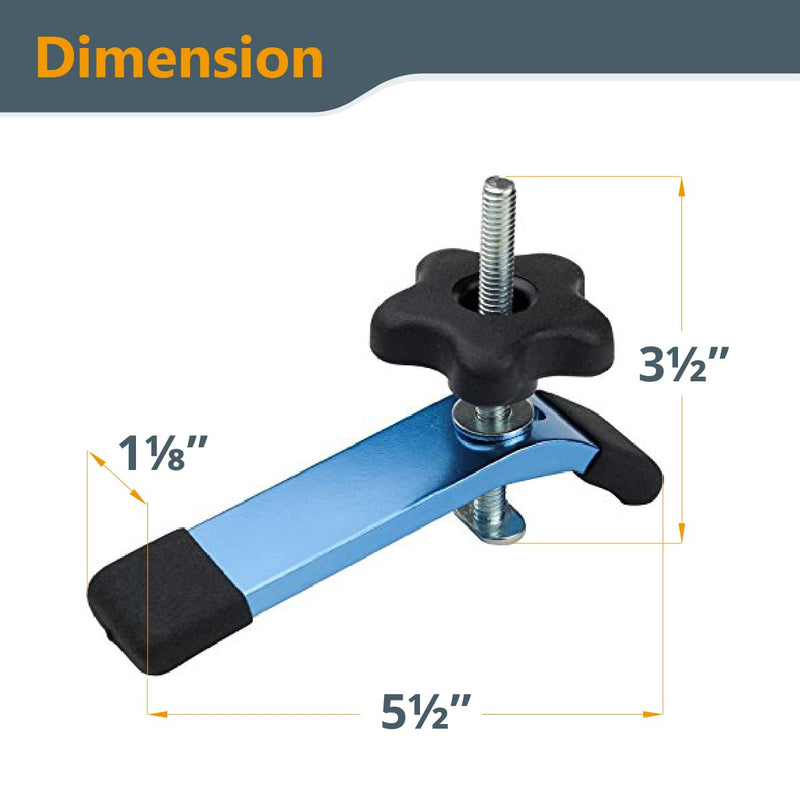 POWERTEC 71169 48-Inch Universal T-Track with 2 Hold-Down Clamps, anodized blue 48" T track + HD Clamp