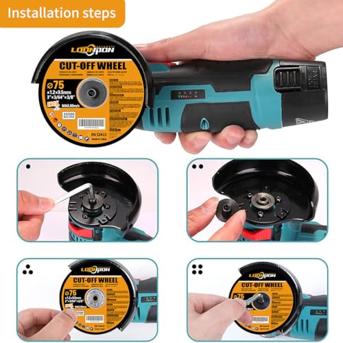 Mini Angle Grinder Accessories, 76mm Cutting Discs, Flap Discs, Polishing Discs, for 12V Angle Grinder, for DIY Work 76mm-20pcs-a set