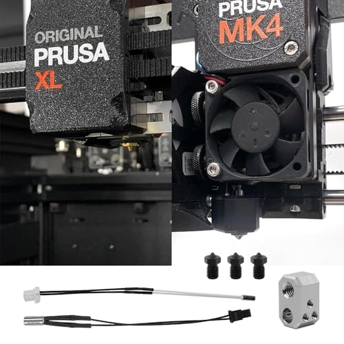 Sarini Upgraded Bi-Metallic Hot End Adapter with Coated Copper Block, 0.4mm V6 Hardened Steel Nozzle, Silicone Cap, Print Head, Compatible with Prusa I3 Nextruder 3D Printer