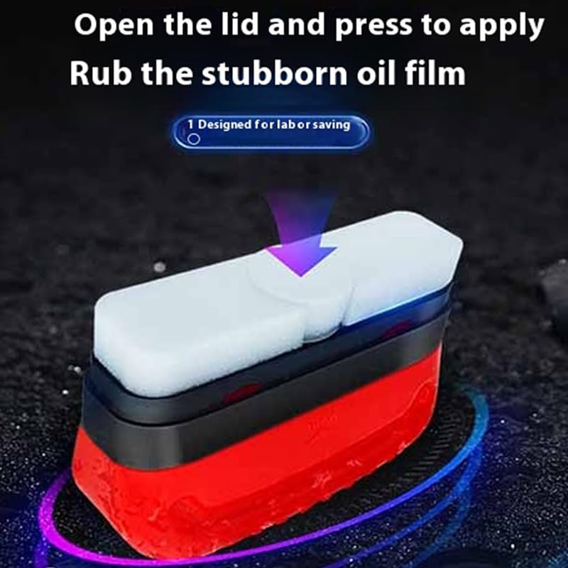 Automotive Oil Film Cleaning Brush,Glass Cleaning Board, Prevents Rain and Fog Cleaning Glass Brushr, Oil Film Cleaning Brush, All in One Wipe On Oil Film Remover