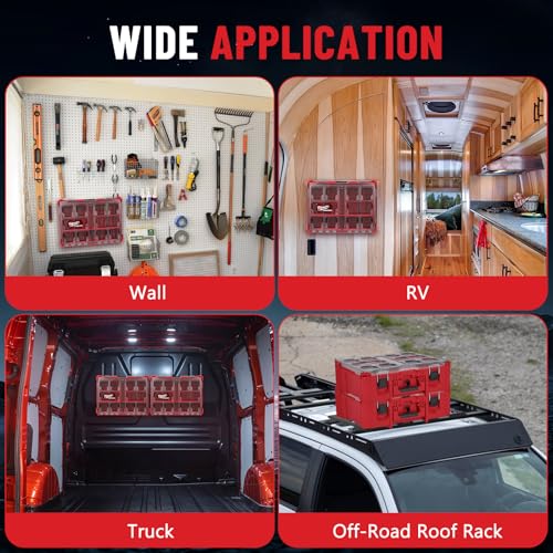 BYERN AUTO Packout Mounting Bundle: Handle Mounting Plate Holder + 1pc Mounting Base Plate for Milwaukee Packout