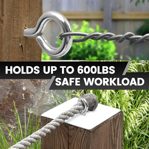 8Pcs Self Tapping Eyelet Screw Eye Bolt，4 Inch Heavy Duty Screw Eyes Hooks ，M8 Wooden Large Screw Eye Hook，Load Capacity 500 Lbs for Hammock ，Yoga，Heavy Indoor Outdoor Uses (8, M8-4 INCH) 8