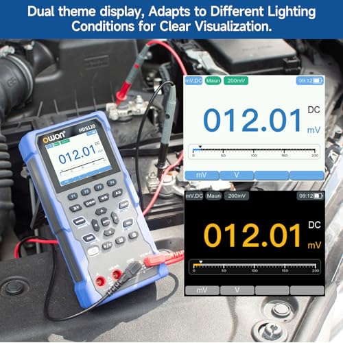 OWON HDS120 Oscilloscope 2 in 1 1MHz Handheld Multi Functional Oscilloscope Multimeters, 20000 Counts Digital multimeter 2.8 inch IPS screen Display Universal Test Instrument (oscilloscope+multimeter)