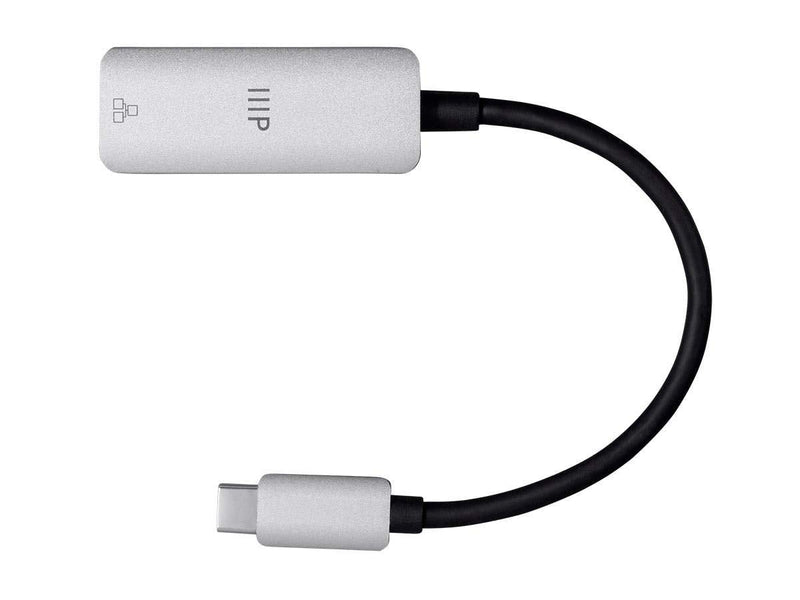 Monoprice USB-C Gigabit Adapter - Speeds up to 1000Mbps, Aluminum Body, Compact, Plug-n-Play, Compatible with Windows and MacOS - Consul Series