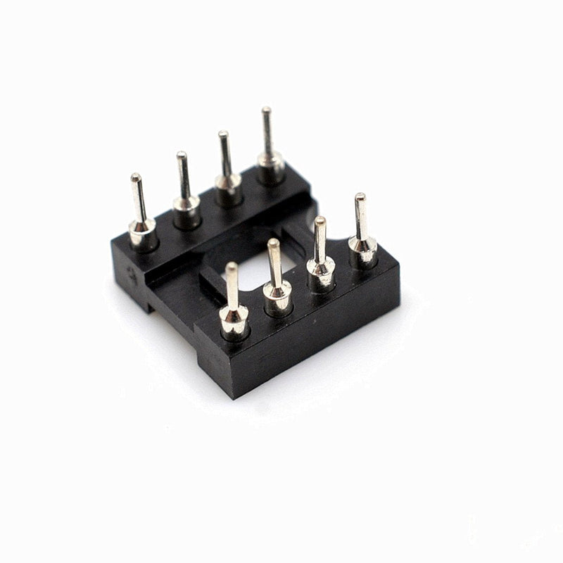 Oiyagai 30pcs 2.54mm Pitch 8 Pins Round Solderable DIP IC Socket Adapter DIP8 x 30pcs