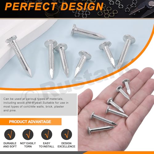 300Pcs 1-1/4 Inch 30mm Galvanized Roofing Felt Nails Asphalt Nails Slating Nails Cement Siding Nails for Roof Repair, Asphalt Tile, Landscaping Galvanized Steel