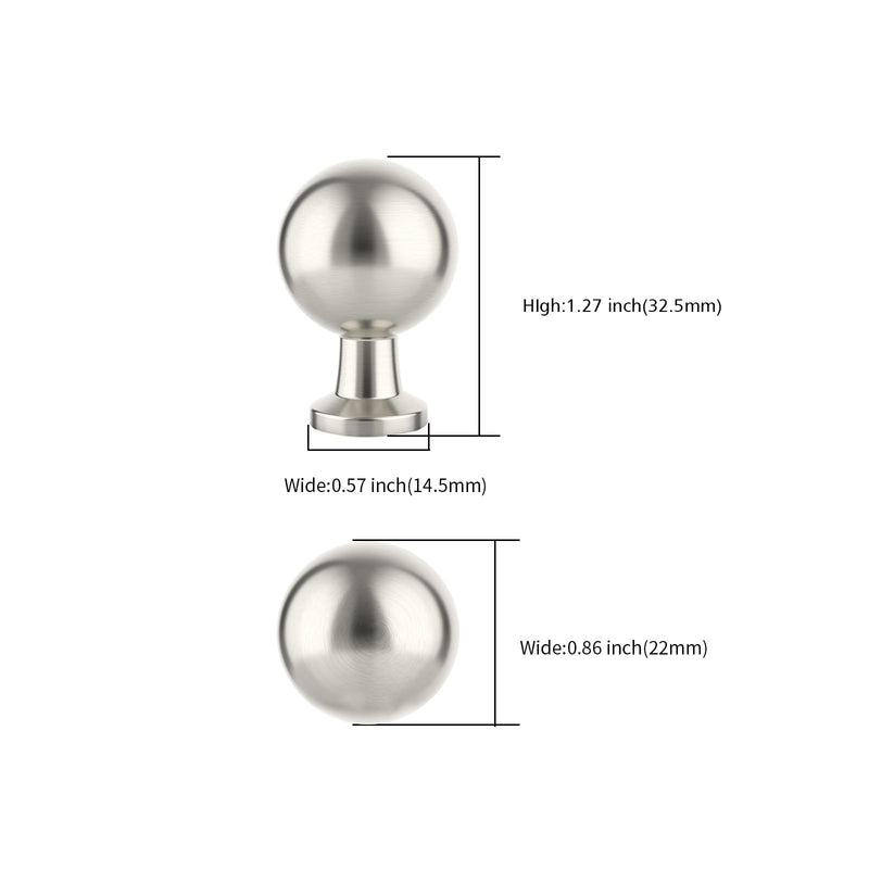 Asidrama 10 Pack Brushed Satin Nickel Kitchen Cabinet Knobs Dresser Knobs Drawer Knob Cabinet Hardware Zinc Knob for Dresser Drawers Single Hole Knob
