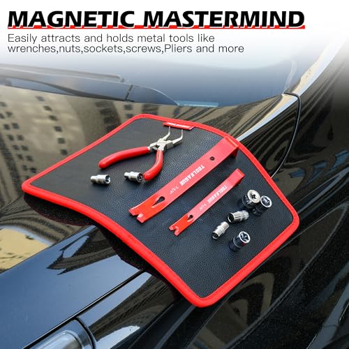 TOOLEAGUE 3Pcs Magnetic Tool Mat with 25Lb Telescoping Magnetic Pickup Pen 3Pcs Magnetic Mats with Pickup Tool