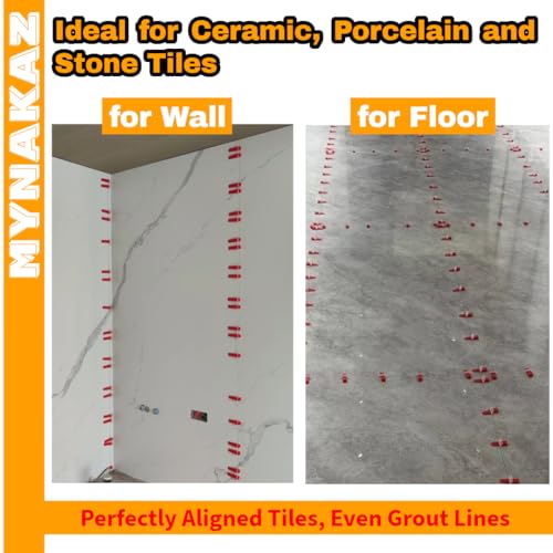 400 Pcs Tile Spacers, 1/51" (0.5mm) Tile Leveling System, Tile Levelers with Reusable Wedges and Tile Leveling Clips, Tile Tools Kit for Ceramic Installation 400