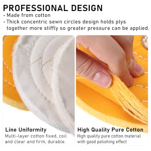 3Pcs 8Inch Buffing Polishing Wheels, Extra Thick for Bench Grinder