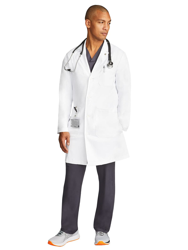 Healing Hands Lab Coat for Men's Luke Labcoat With 5 Pockets & 2-way Stretch Fabric 5151 Standard Size 38" Large White