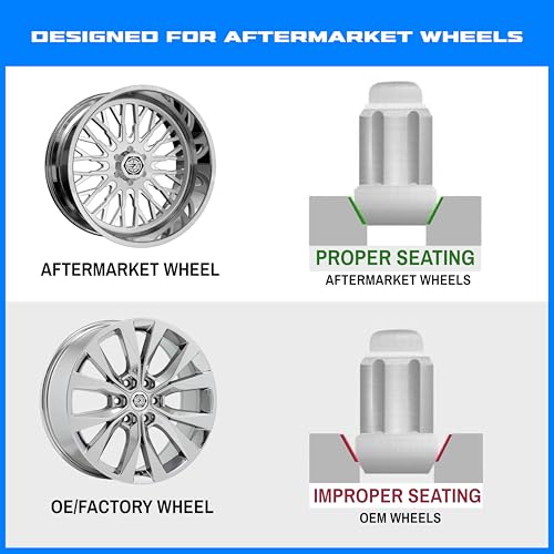 24 Pc Solid Spline Spike Lug Nuts Kit 7/16" Chrome for Chevy 6 Lug 1/2 T Truck Blazer Jimmy (71-91)
