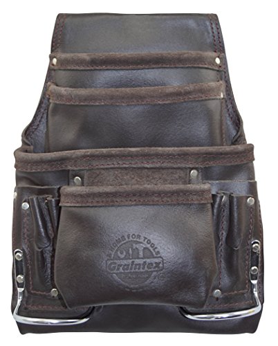 Graintex PS1234 10 Pocket Leather Tool Pouch + McGuire-Nicholas 2 3/4" Oil Tanned Leather Work Belt