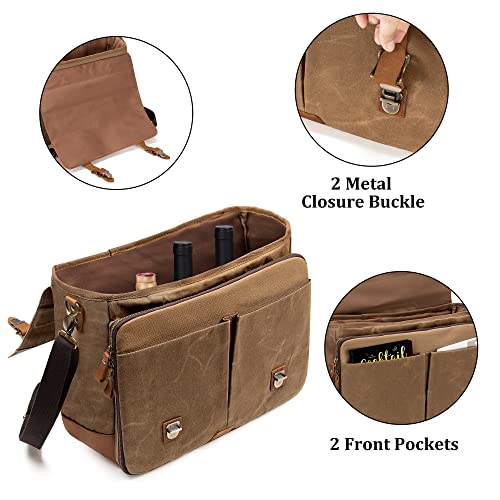 Lodrid Vintage Bartender Bag with Flexible Compartments for Wine, Bag Only