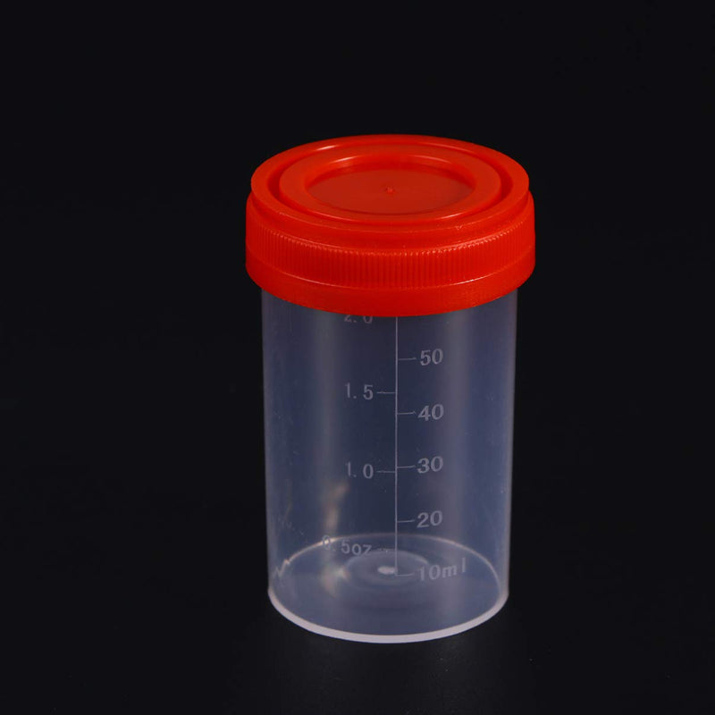 POPETPOP Sample containers 20 pieces sample cups with lids 60 ml urine container urine sample collection cup test cup without laboratory (random color) urine cup with screw lid medium as shown