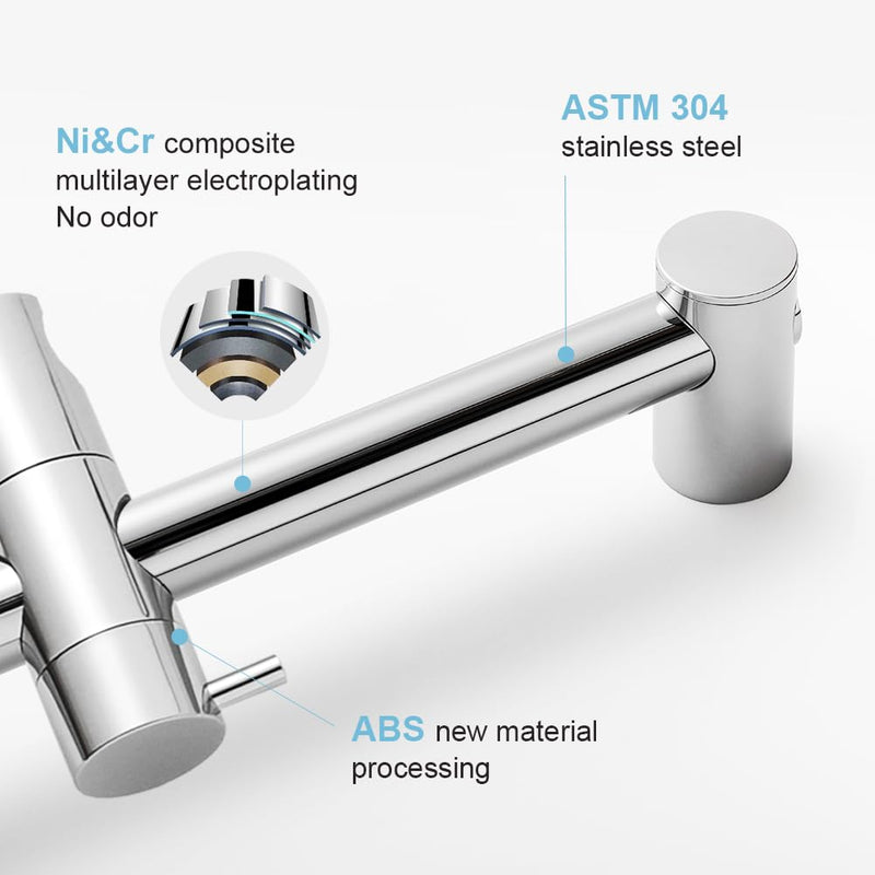 OFFO Shower Slide Bar 28 in Adjustable Installation Distance 19-27 in with 360° Adjustable Handheld Shower Head Holder for Bathroom, Screw Wall Mounted, Chrome Finish