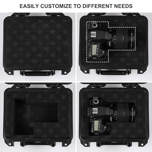 Mayouko Portable Tool Box with Shock- Proof Sponge, Water Proof Grade IP67, Waterproof Hard Case with Foam Insert, Handheld Gimbal Explosion-Proof Box, Waterproof Hard Case, 10.6 x 9.7 x 6.9 inch 10.4"Lx 9.4"Wx 6.9"H