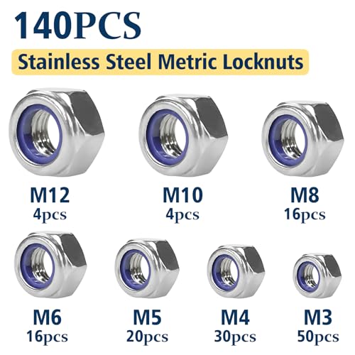 Spring Lock Washers Assortment Kit(1000 Pack) & Vifmy Locknuts Assortment Kit 140Pcs