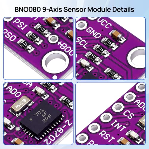 BNO080 9-Axis Sensor Module Ulegqin BNO080 9DOF AHRS Sensor Module High Precision Accelerometer Gyroscope Magnetometer 9DOF AHRS IMU Compatible with Arduino