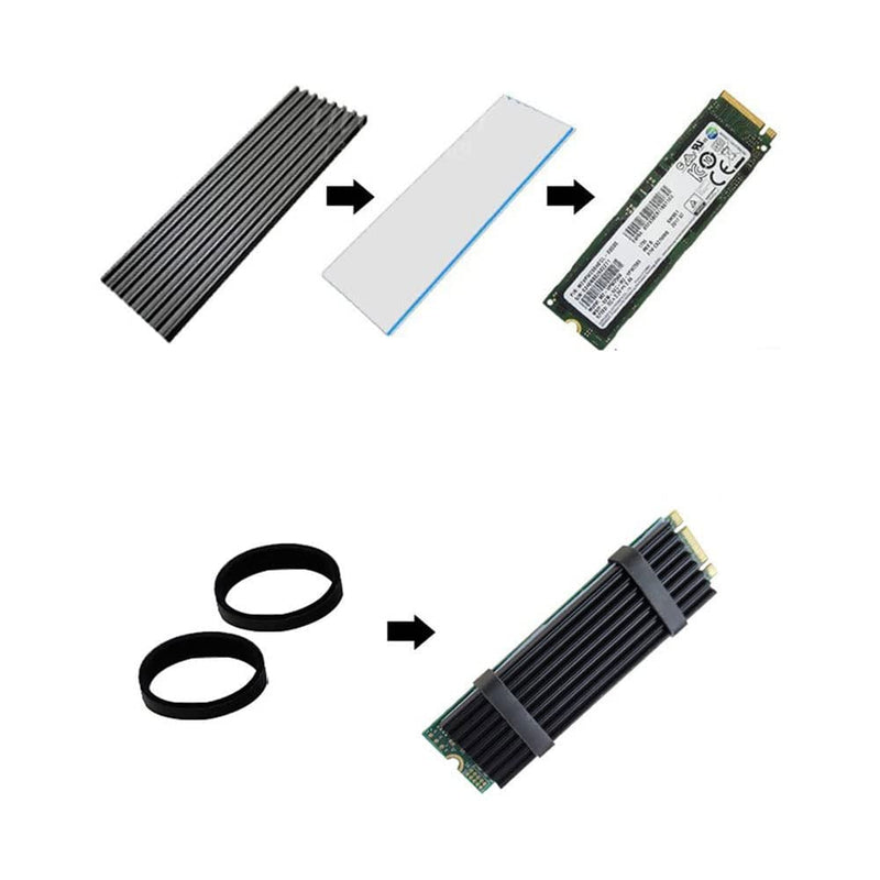 M2 SSD Heatsink, 3 Sets M.2 Thermal Pads, Cooler Set Heatsink, Aluminum Cooler with Silicone Thermal Pad, Semiconductor Devices Cooler, Heatsink 2280 PCIE NVME CPU Cooling for 2280 M.2 SSD M2 Heatsink