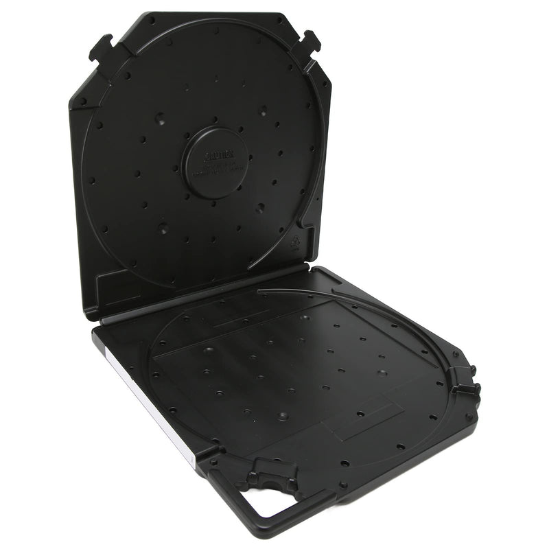 10 Inch Empty Tape Reel Storage Box, Reel to Reel Tape Storage Boxes with Label Paper and Carry Handle, Scratch Resistant Full , for Sound Tapes (Black) Black