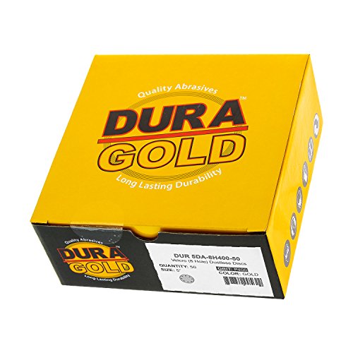 Dura-Gold Premium 5" Gold Sanding Discs - 400 Grit (Box of 50) & Dura-Gold - Pure Gold Superior Tack Cloths - Tack Rags (Box of 12)
