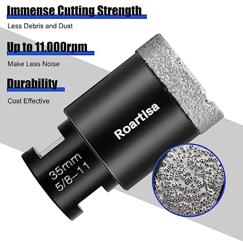 9Pcs Diamond Core Drill Bits Set 5/8"-11 Thread, Porcelain Ceramic Tile Marble Brick Vacuum Brazed Hole Saw Kit (20/35/50/75/100mm Bits+50mm Beveling Chamfer Bit+SDS Shank+Hex Shank) 9