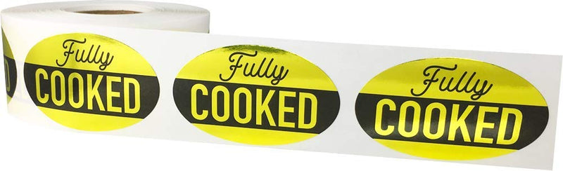Fully Cooked Grocery Store Food Labels 1.25 x 2 Inch 500 Total Adhesive Stickers