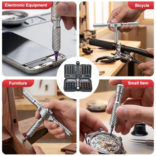 115-In-1 Magnetic Screwdriver Set Ratchet Screwdriver Set S2 Steel Drill Bits Multi-Functional Compact Repair Tool Kit Suitable for Furniture Precision Appliances Bicycles Ideal Gift for Men ‎black