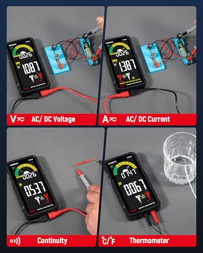 KAIWEETS KM602 Smart Multimeter Rechargeable Electrical Tester with Auto Ranging and KAIWEETS KET20 Silicone Multimeter Test Leads with Gold-Plated Probes