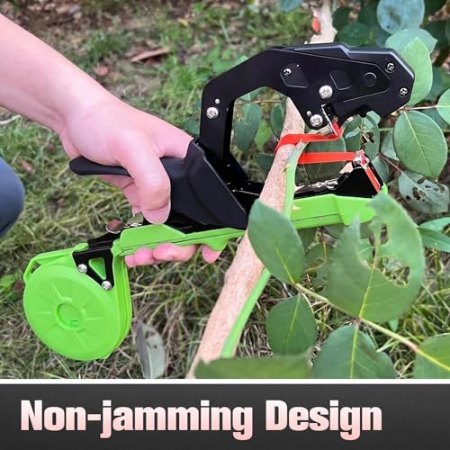 FUNTECK Easy & Fast Plant Tying Machine for Tomatoes, Grapes, Cucumbers - Professional Tying Tool Saves Labor with Spare Tapes and Staples, Green/Black Green & Black