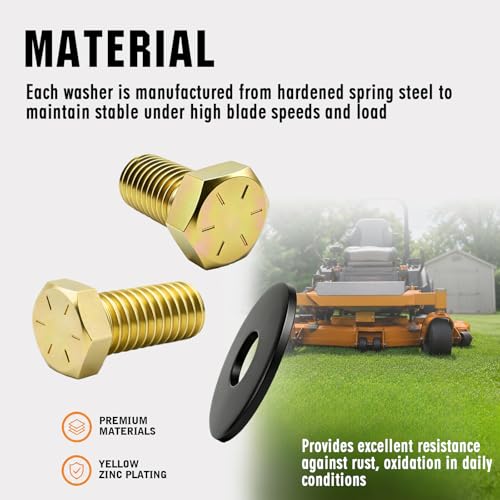Spindle Blade Bolt Belleville Washer 781872 782474 Fits Hustler Mower Set 6