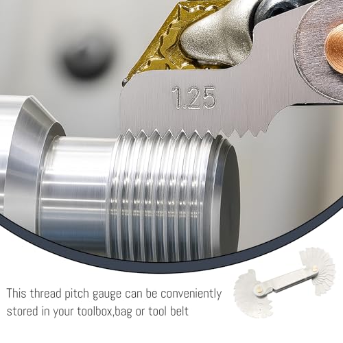52 Sheets Thread Gauge, Metric Inches, Thread Gauge, Feeler Gauge and Radius Gauge, Precision Measuring Tool for Mechanics and Engineers, Metric Thread, Robust Iron Material