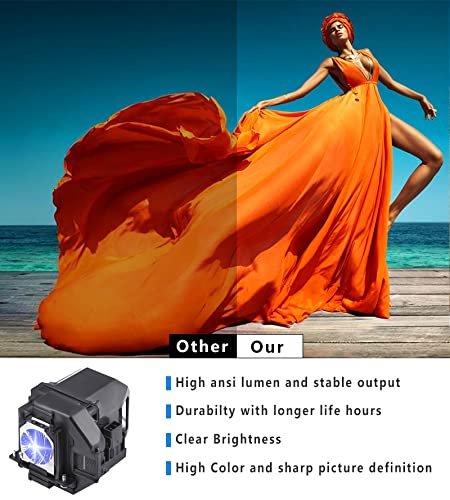Suitable for ELPLP97 ELPLP96 Replacement Projector Lamp for EPSON V13H010L97 Powerlite Home Cinema U50 880 2250 2200 VS260 Pro EX9240 9230 EX3280 EX7280 5280 EB-U50 TW5700 FH52 W51 W50 X50 Bulb 230.0 Watts