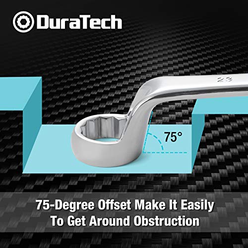 DURATECH 9-Piece Offset Box Wrench Set, Metric, 6mm-23mm 6mm to 23mm Silver
