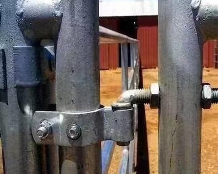 J-Bolt Post Hinge with 5/8" Hinge Pin Galvanized Post Gate Hinge for Chain Link Fence, Washers & Nuts Included (12" (4 Pcs)) 12" (4 Pcs)
