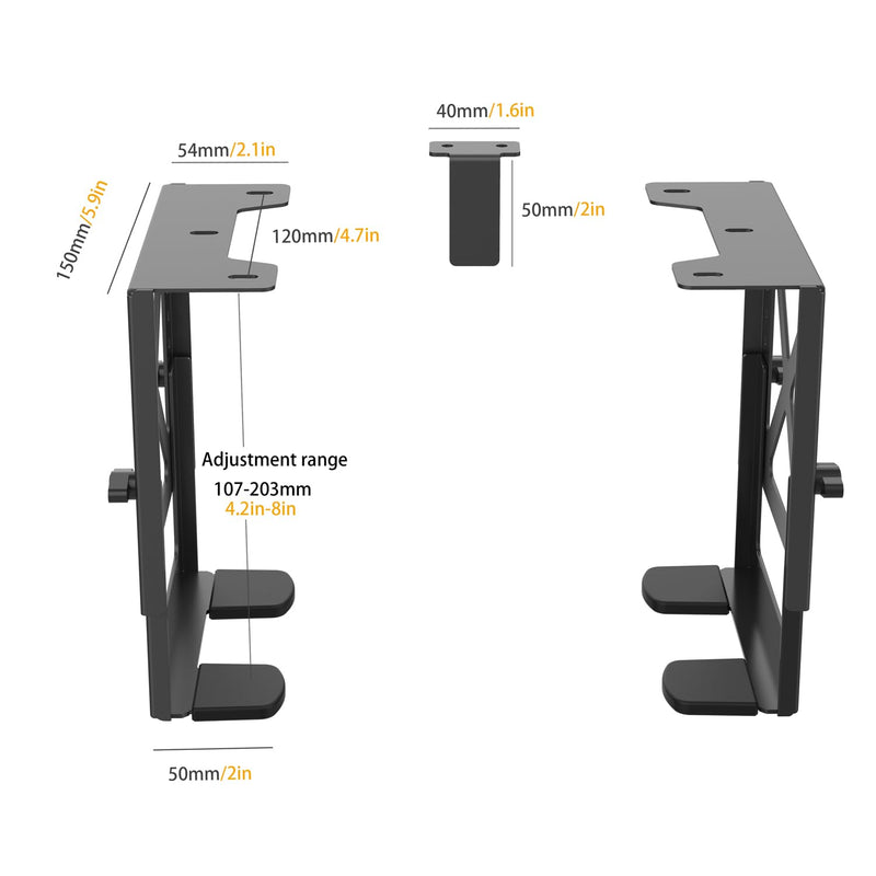 Monzlteck Adjustable Under Desk PC or NAS Mount Bracket Holder，Compatible with Desktop NAS(Network Attached Storage),CPU,UPS,Small Form Factor Desktop Tower.Xbox Series x,OptiPlex7000/7010