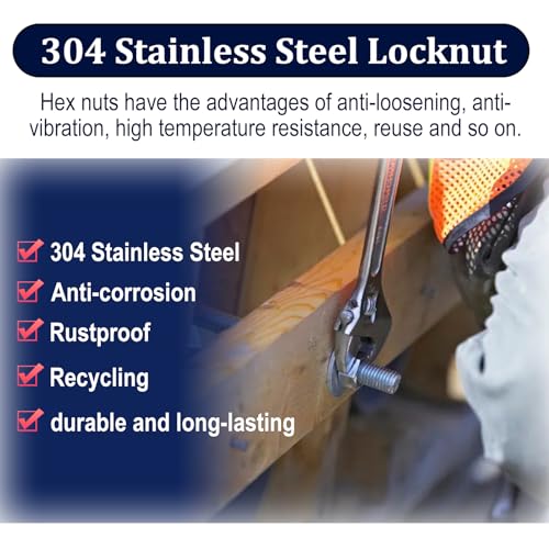 ZQZ 130 Pack 1/4"-20 + 25 Pack 1/2"-13 + 60 Pack 3/8"-16 Hex Nuts, 304 (A2-70) Stainless Steel Hardware Nuts,Standard Inch Coarse Thread Nuts