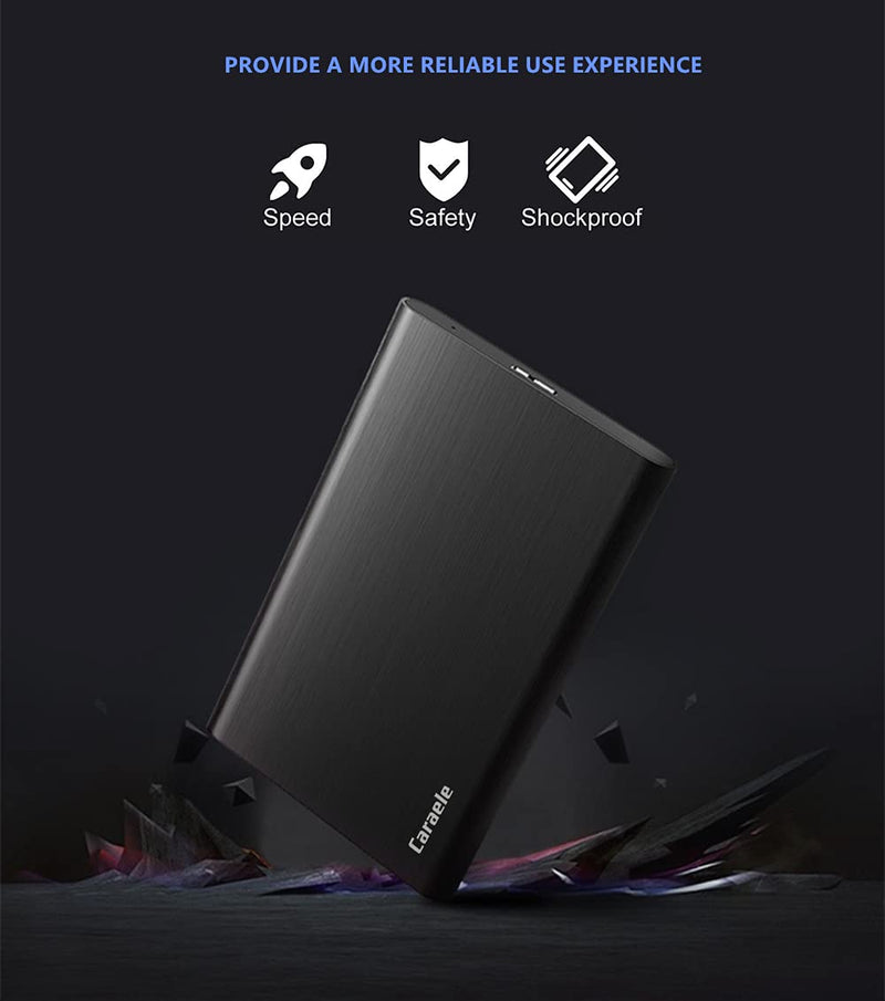 500GB Ultra Slim Portable External Hard Drive USB3.0 HDD Storage Compatible for PC, Desktop, Laptop, MacBook, Chromebook, Xbox One, Xbox 360, PS4 (Black) 500GB Black