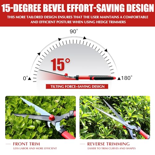Garden Hedge Shear with Bypass Shear,Garden Hedge Trimmer with Shock Absorbing Cushion,Hedge Clipper for Trimming Border,Bush Traditional