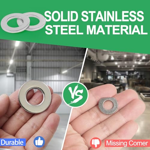 1" Stainless Steel Flat Washers - 2" Outside Diameter, 304（18-8） Stainless Steel Washers Metal Washer for Screws Bolts, Pack of 25 1" x 2"