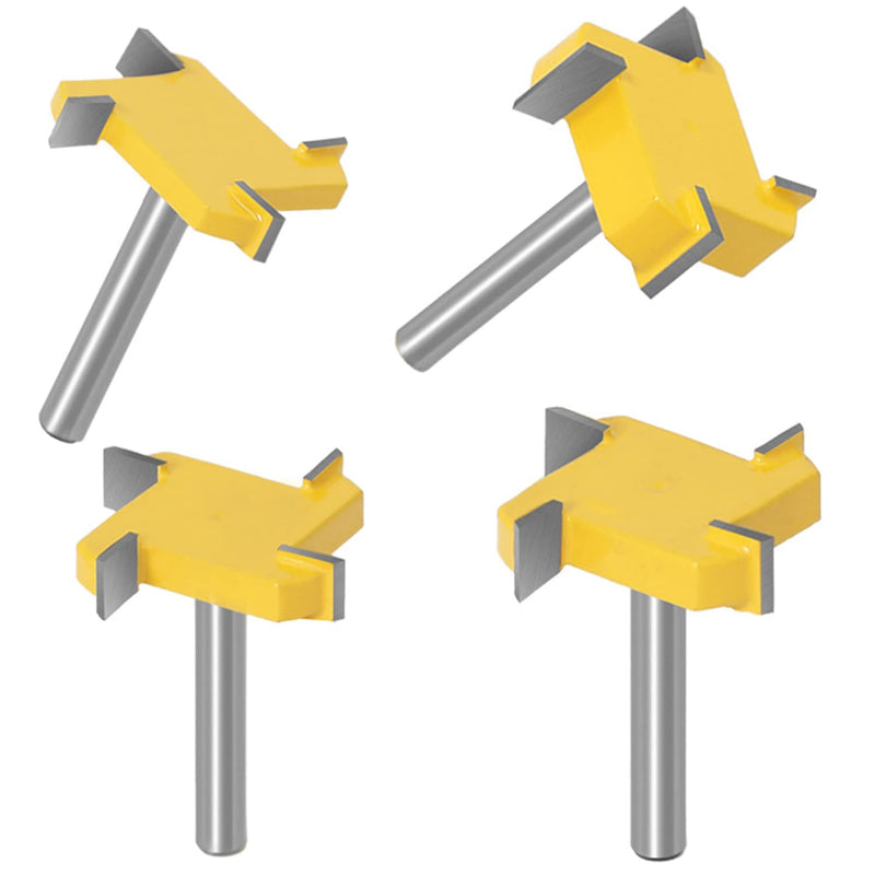 pieces 4 blade T groove milling cutter for router, face milling cutter for router shaft, shaft floor cleaning cleaning milling cutter set, CNC router wood milling cutter, surface end milling cutter for wood, woodworking
