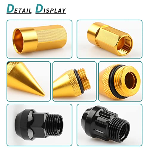 20PCS M12x1.5 Anti Theft Wheel Spikes Lug Nut Gold